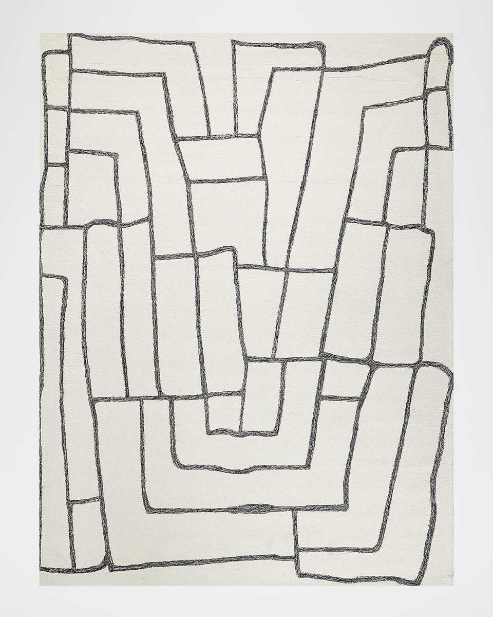 Tangiers Hand-Tufted Ivory/Black Rug, 6' x 9'